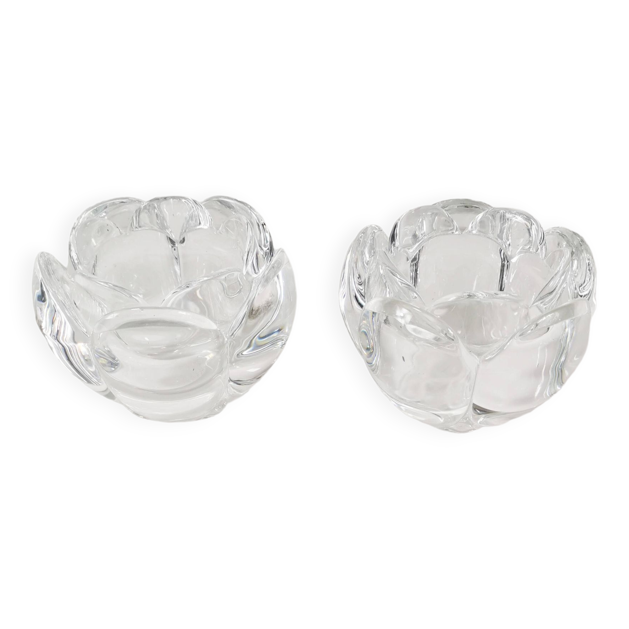 Crystal candlesticks, Royal Copenhagen, Denmark, 1980s.