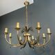 Brushed metal and gold metal pineapple chandelier