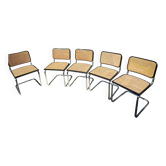 Set of 6 black Marcel Bauer B32 style chairs