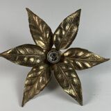 Florentine floral brass wall sconce by Willy Daro for Massive Lighting, Belgium