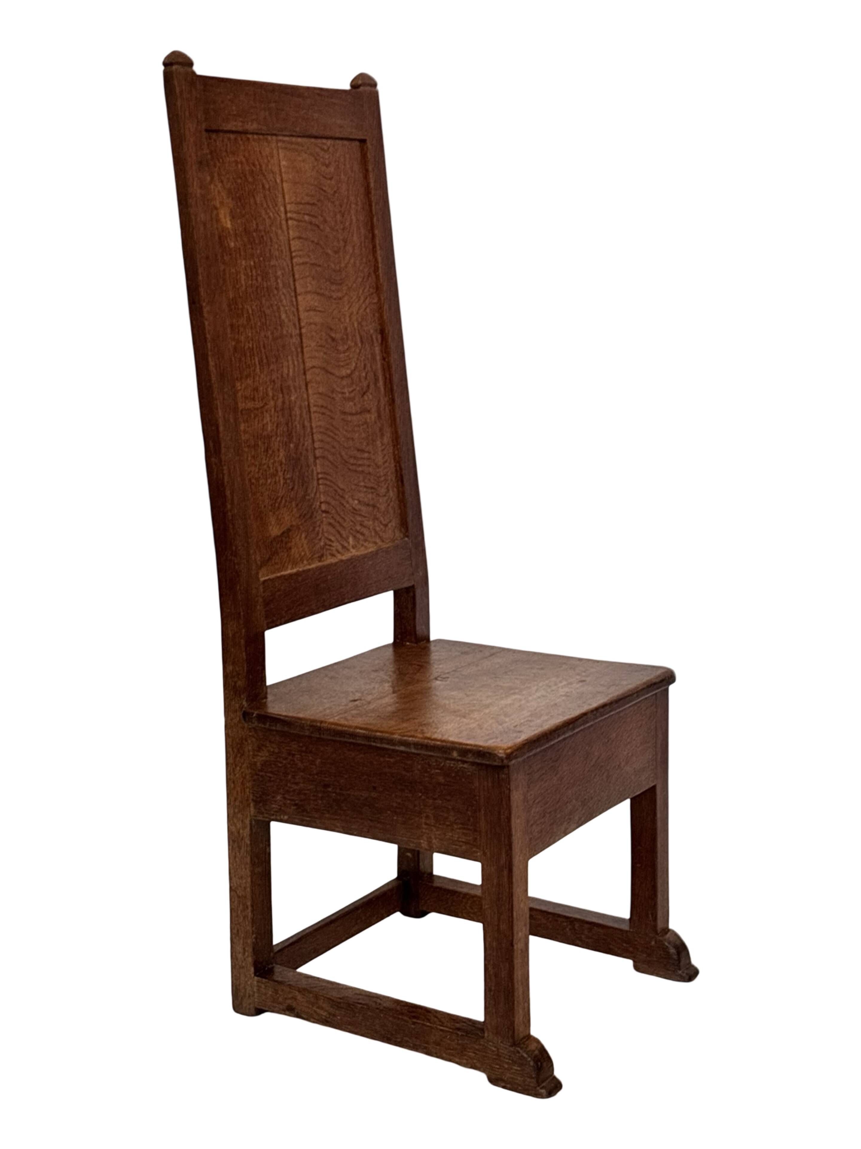 Art Deco High Back chair in oak minimalist design