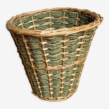 Green wicker basket