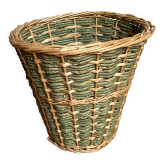 Green wicker basket