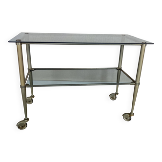 Desserte / Table basse en verre fumée