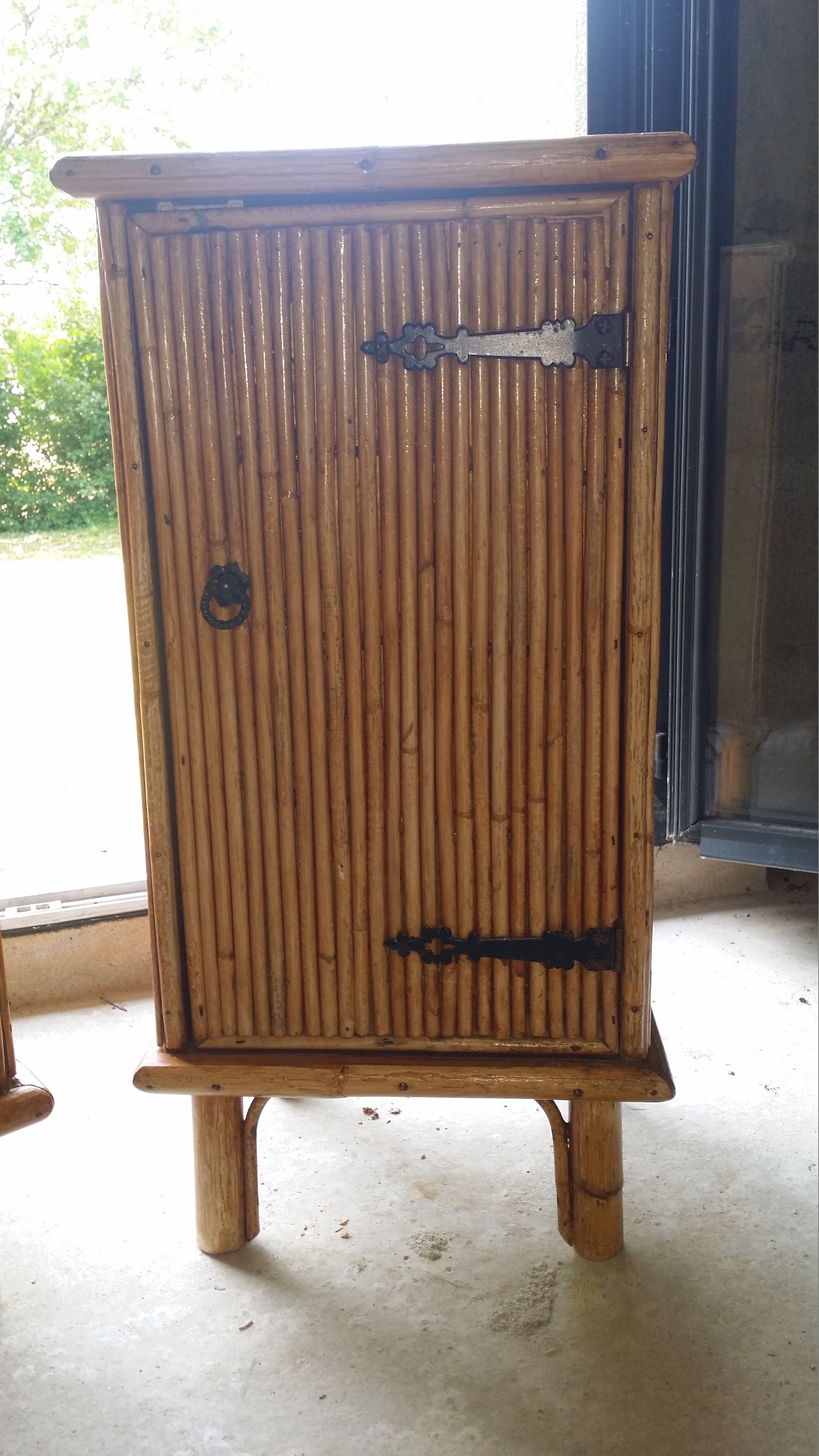 Pair of rattan bedsides