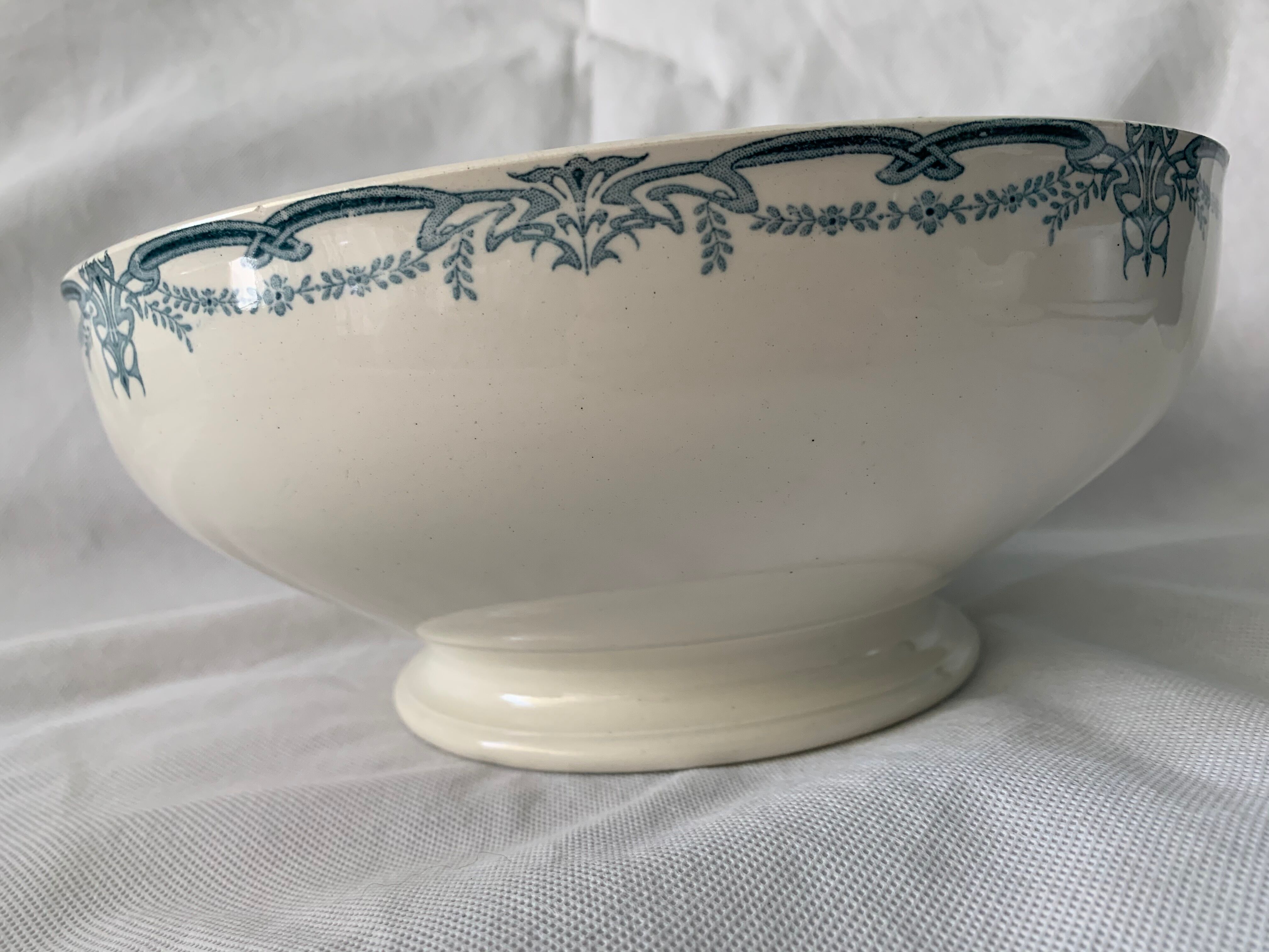 Service 20 plates and 3 dishes blue earthenware Vaucluse U-C Sarreguemines Digoin