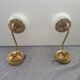 Pair of brass and glass wall lights