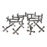 12 silver metal knife holders