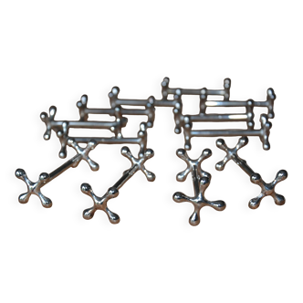 12 silver metal knife holders