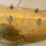 Log holder basket for brass fireplace