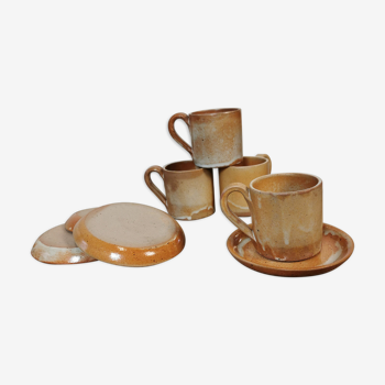 Lot de 4 tasses à café en grès