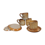 Set of 4 stoneware coffee cups