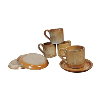 Set of 4 stoneware coffee cups