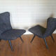 Fauteuil chauffeuse wing chair années 50