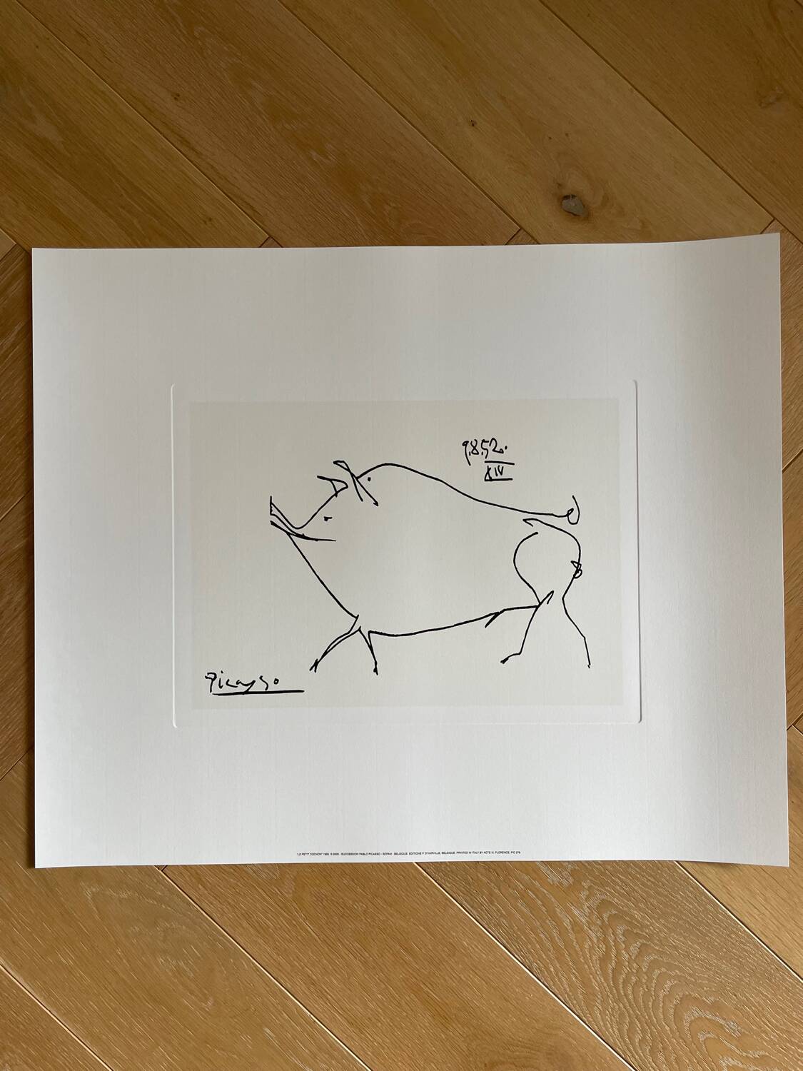 Pablo Picasso (1881-1973), Le Petit Cochon, 1952, Successione Copyright 2000 Pablo Picasso, Printed in Italy  This print is in excellent condition, with the added note that the quality of the paper is incredible. It has never been framed and has been meticulously stored in my archive. Your order will be shipped to you securely packaged in a cardboard tube