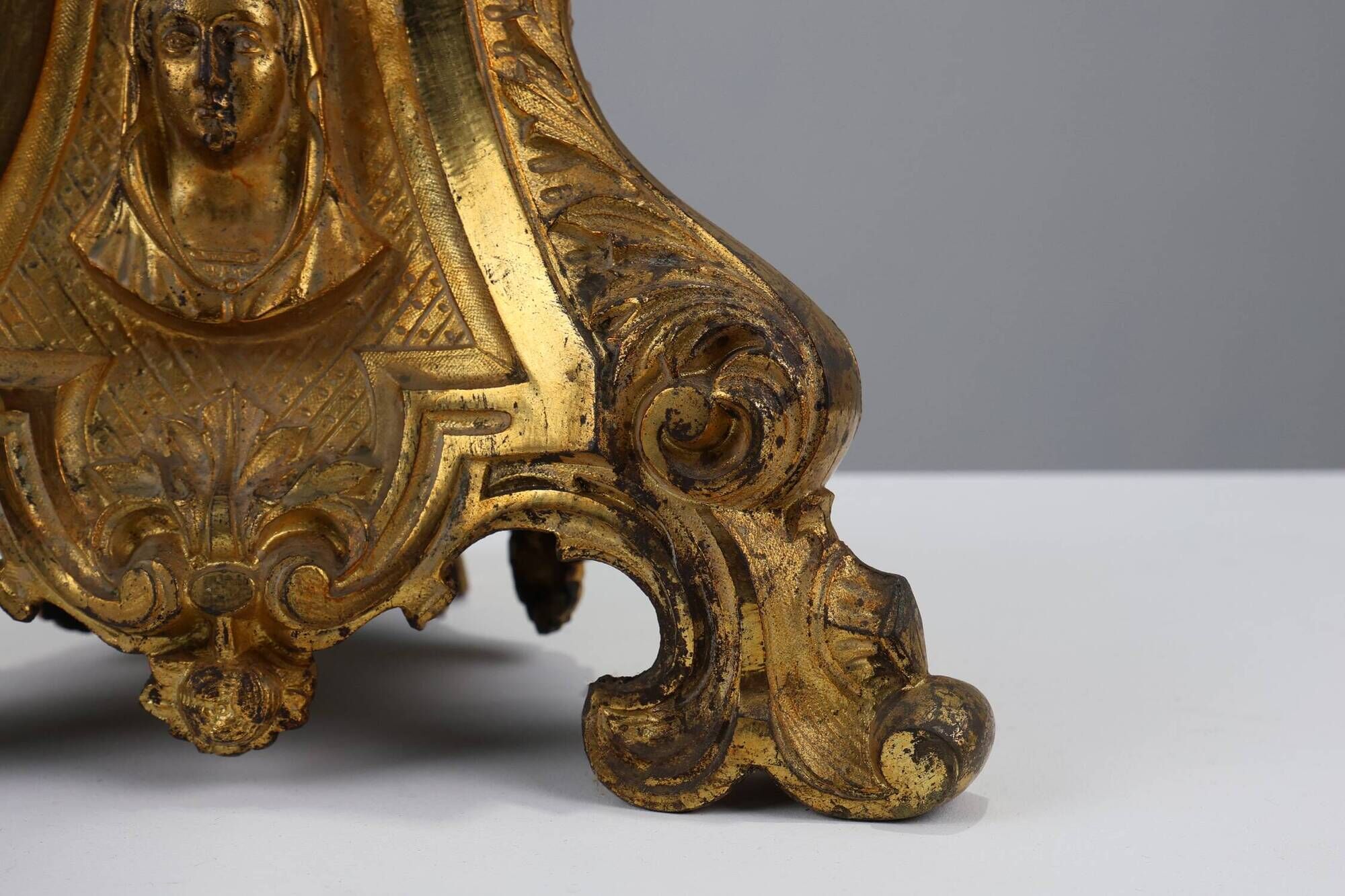 Large 18th century bronze and copper church candle holder, France