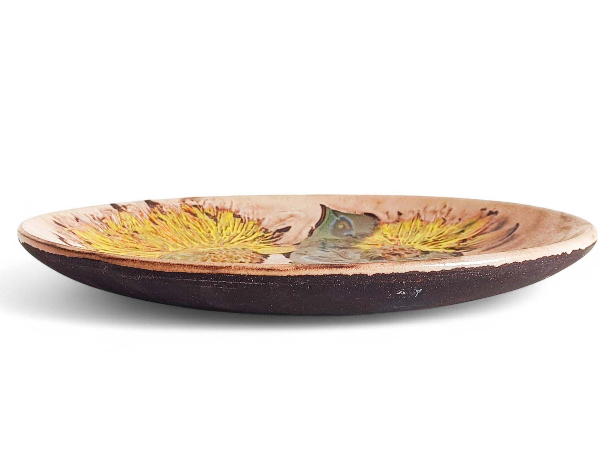 Mid-Century Ceramic Plate by Ruscha, Floral Décor, Germany, 1950s