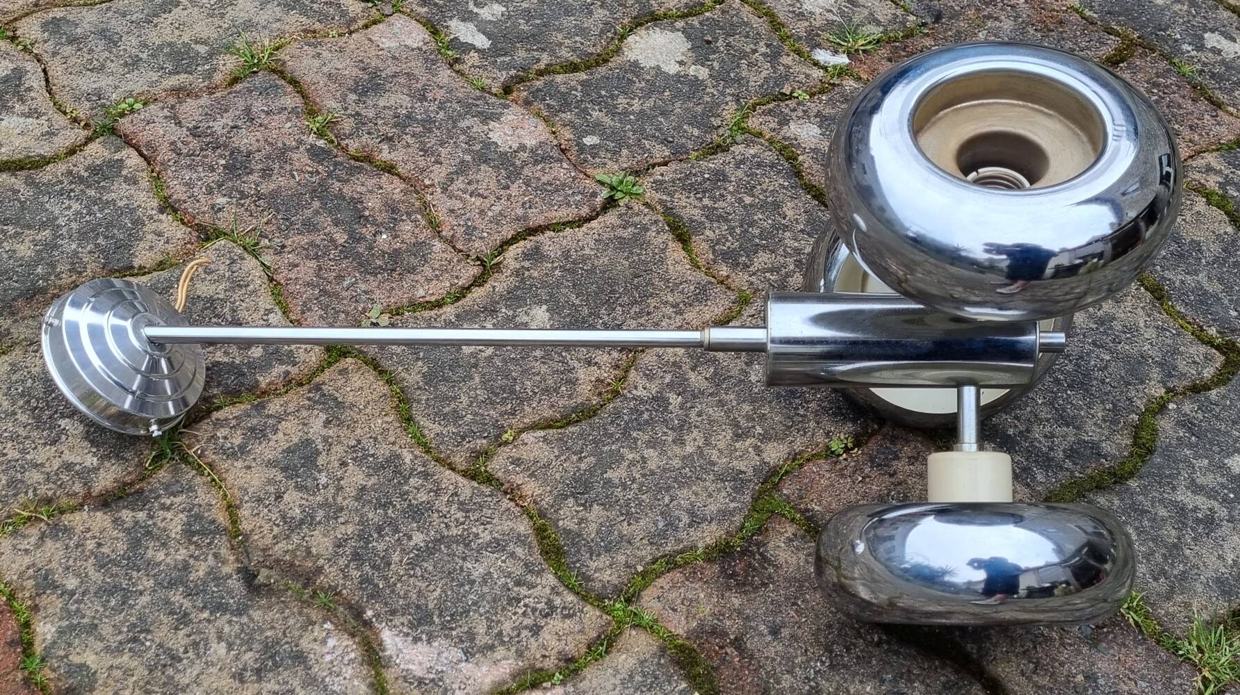 UFO pendant light, vintage, 3 globes, space age, 70s