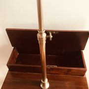 English barbier at the end of the 19th century. Mahogany and brass. Normal and magnifying mirror