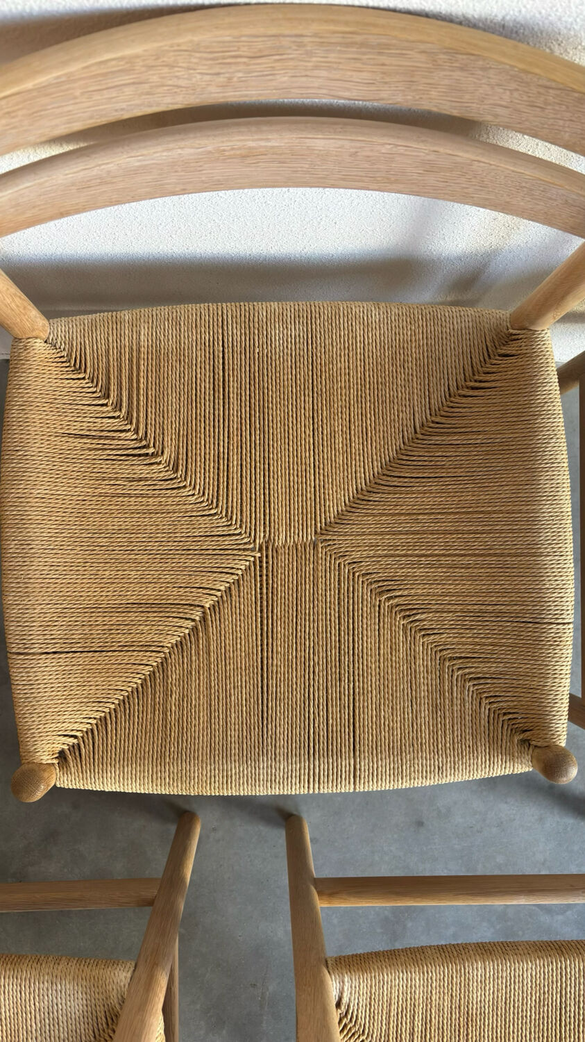 Set of 6 vintage papercord chairs Kurt Ostervig