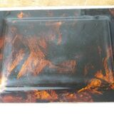 Vintage lucite tray imitating tortoiseshell