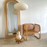 Rattan foot mirror with braces H:2m