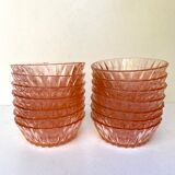 Vintage pink glass ramekins