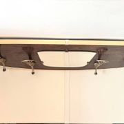 Wood and brass coat rack, 1960