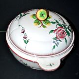 Antique hand-painted earthenware tureen from Vieux Strasbourg Sarreguemines