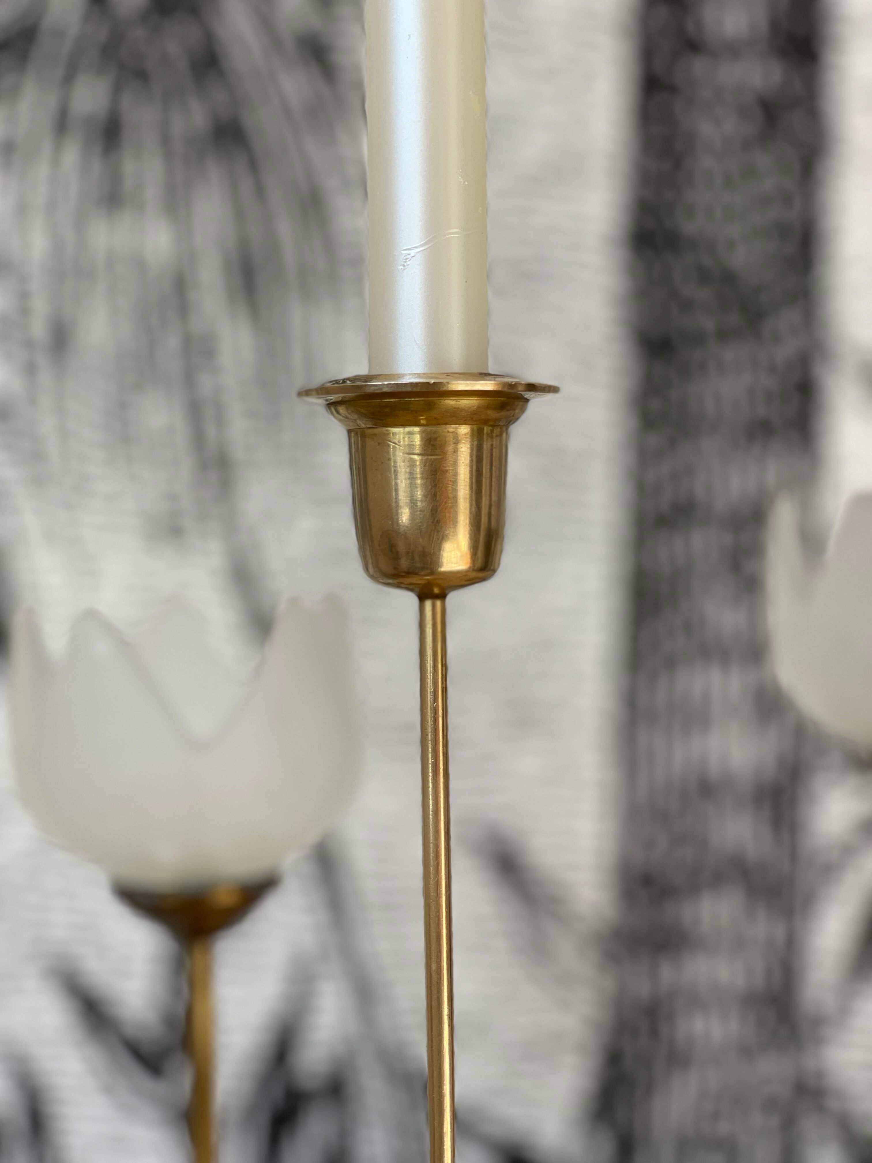 3 brass candle holders 1970