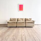 Canapé design 620 en suédine beige par Dieter Rams pour Vitsœ – Mid-Century