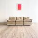 Canapé design 620 en suédine beige par Dieter Rams pour Vitsœ – Mid-Century