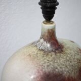 Lampe céramique avec abat-jour, grande lampe à poser, lampe céramique tons gris et sang de boeuf, dé