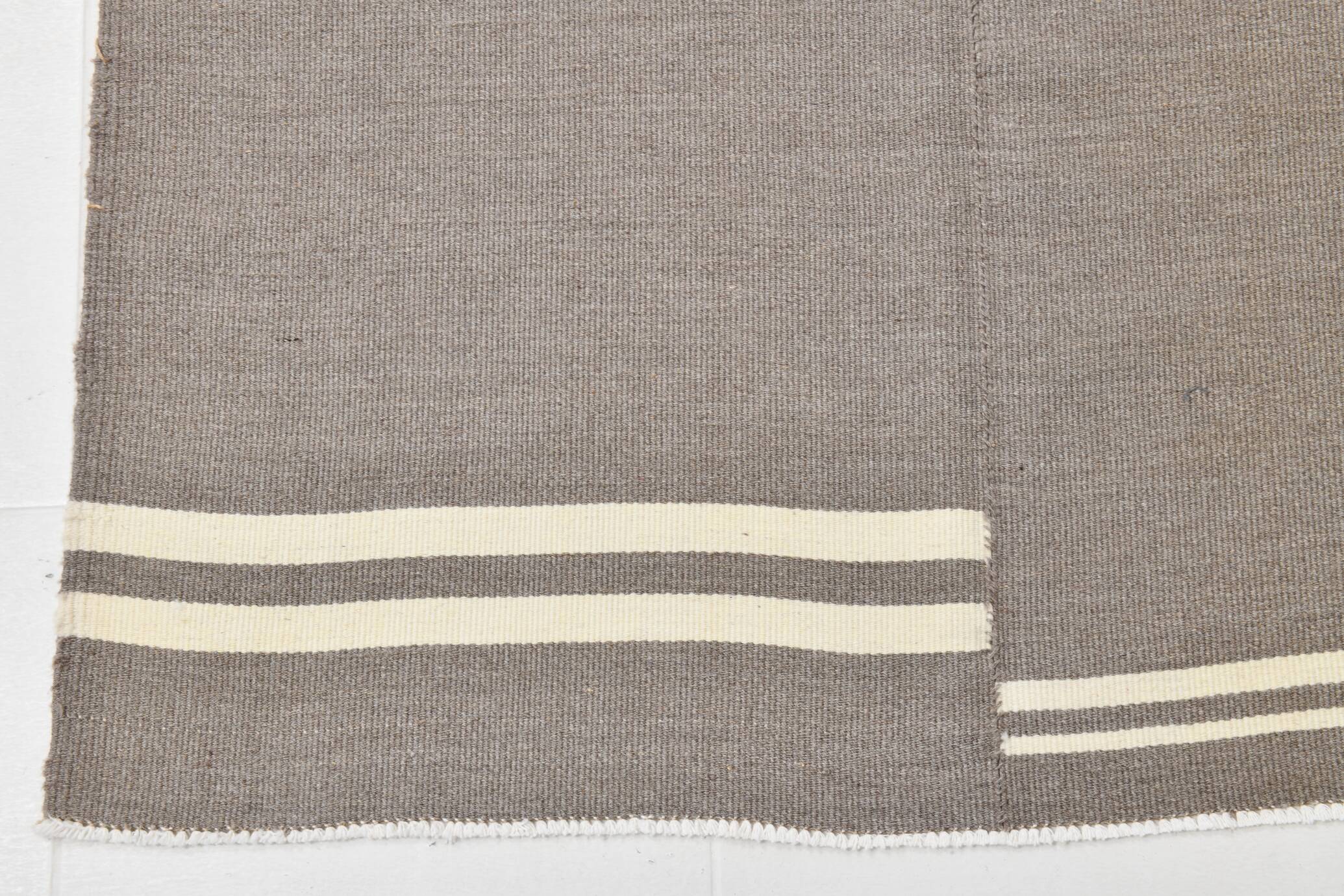 8x10 Gray Beige Vintage Kilim Rug, 235x317Cm
