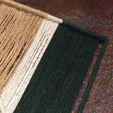 Abat-jour carré en fil de jute bistre beige et vert