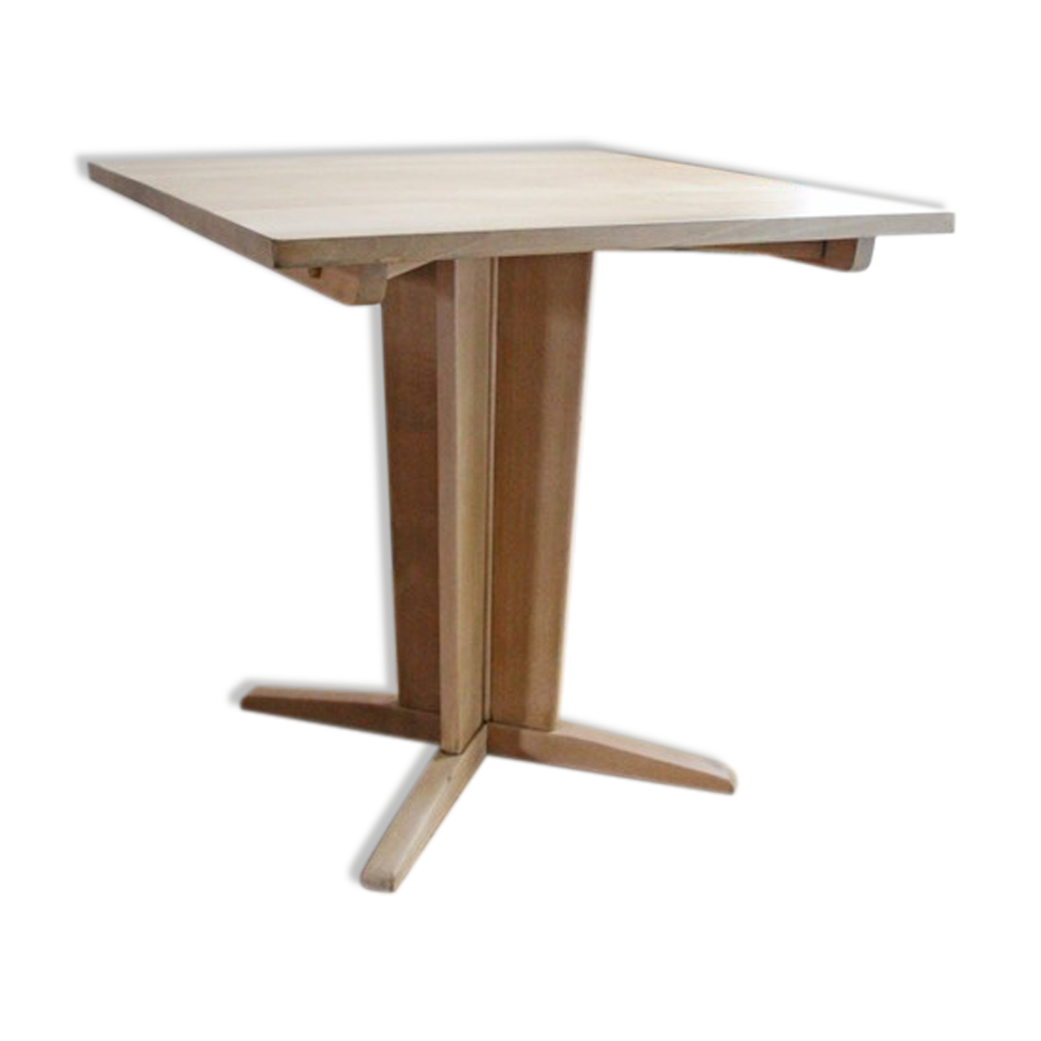 Square meal table made of solid wood