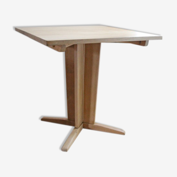 Square meal table made of solid wood