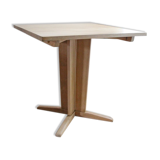 Square meal table made of solid wood