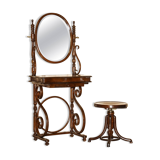 Victorian Thonet dressing table in bent wood with adjustable stool.