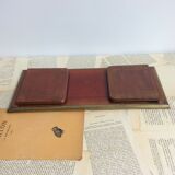 Folding bookend in Wood and Brass late nineteenth early twentieth