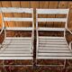 Paire de fauteuils de jardin XIXe, fer forgé & bois, style Restauration