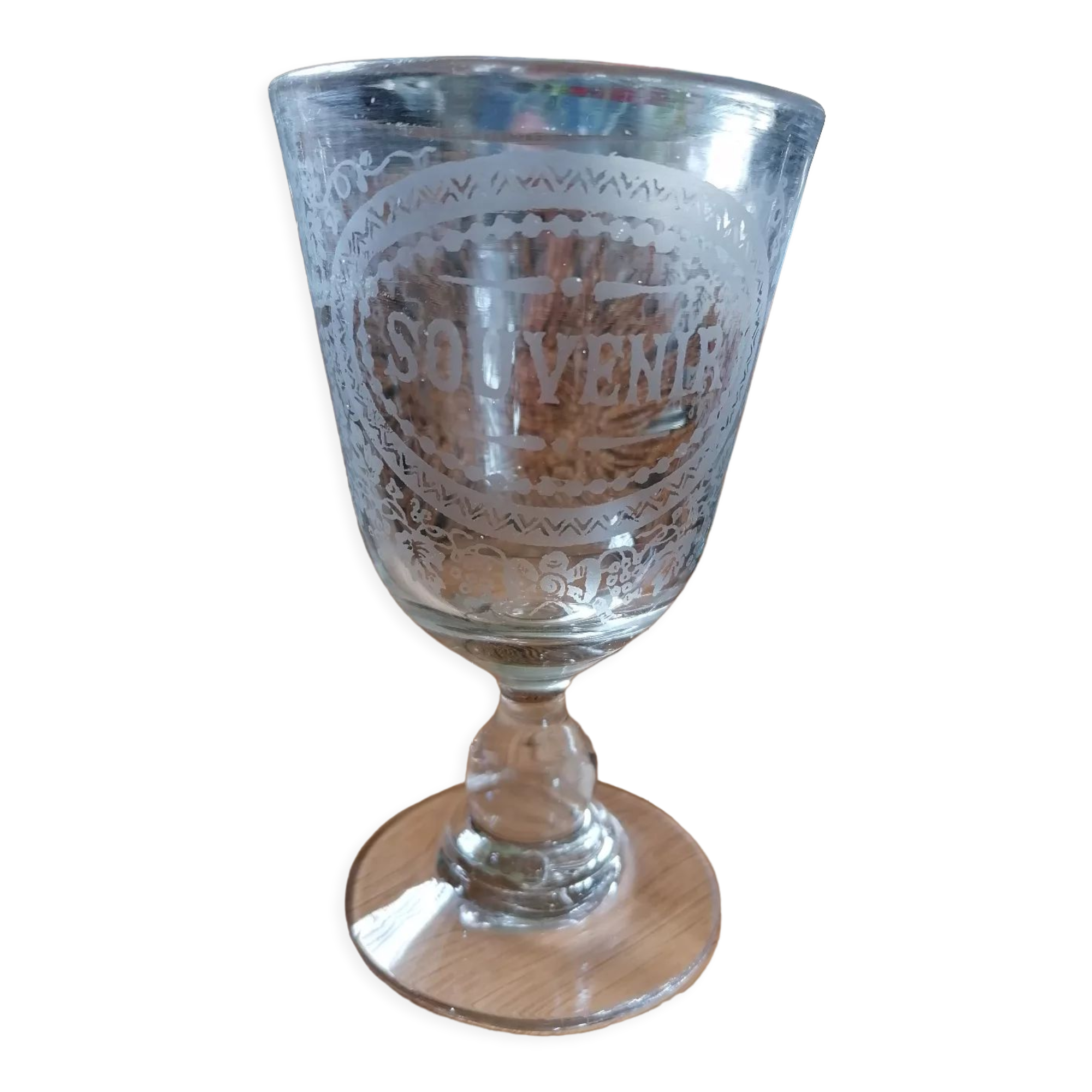 Engraved glass "Souvenir"