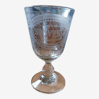 Verre gravé "Souvenir"