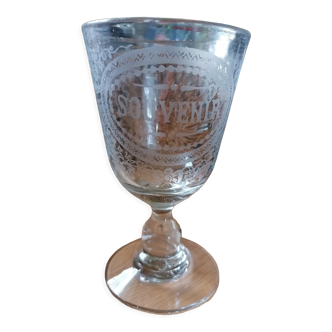 Engraved glass "Souvenir"