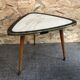 Old coffee table mediator wood & resin compass feet 70s vintage