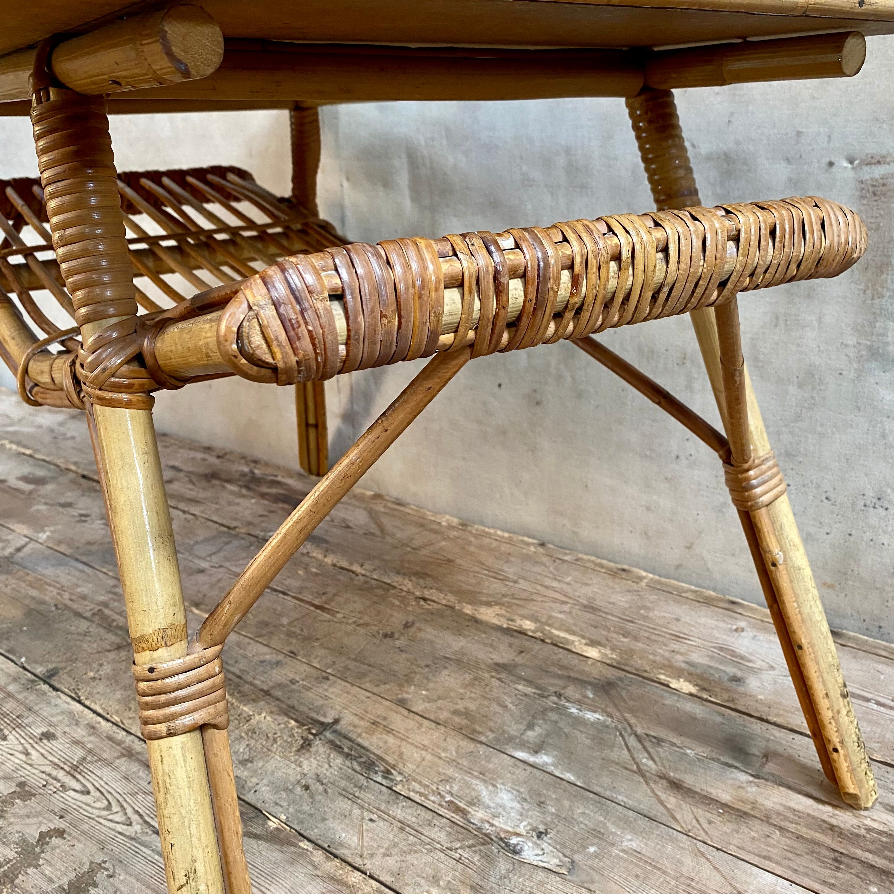 Vintage rattan coffee table