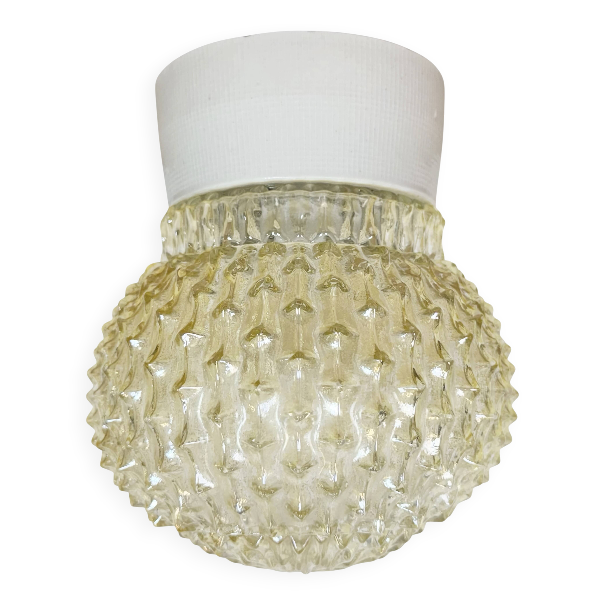 Vintage White Porcelain Ceiling Light, 1970s