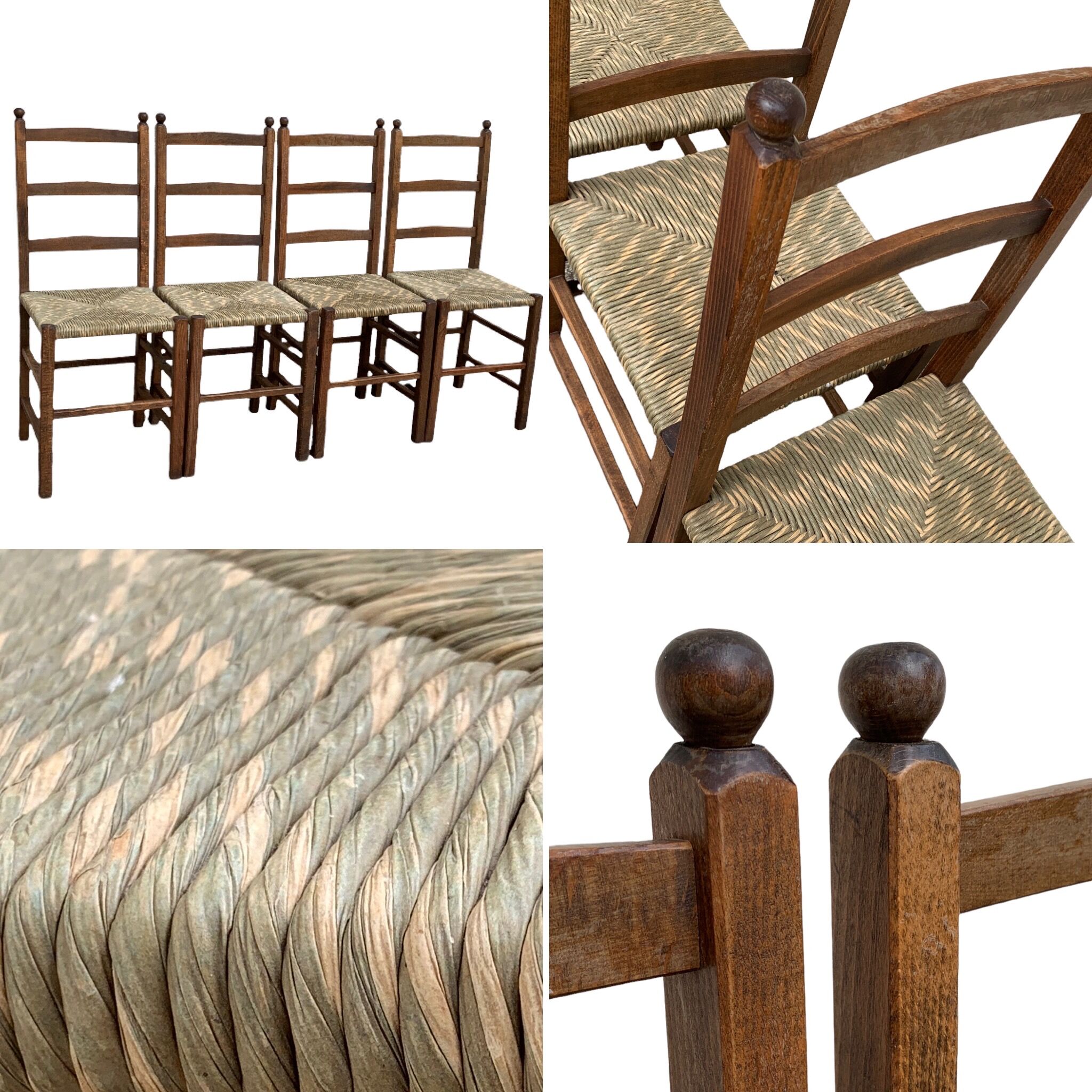 Two-tone straw chairs 1950