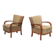 Pair of Krasna Jizba Art Deco solid wood armchairs