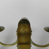 Set of 2 brass Art Nouveau candlesticks, circa 1910